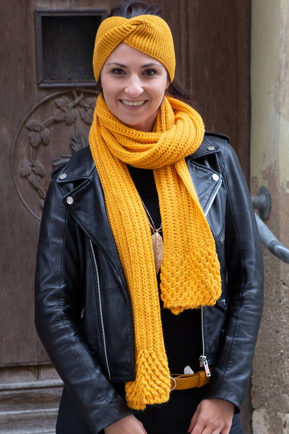 Stylebreaker Langer Strick Schal mit Rippen und Perl Strickmuster Online Outlet