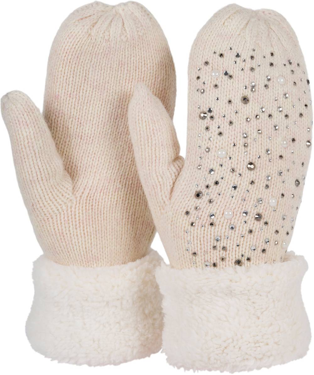 Stylebreaker Strickhandschuhe Fäustlinge mit Strass und Perlen Bestseller