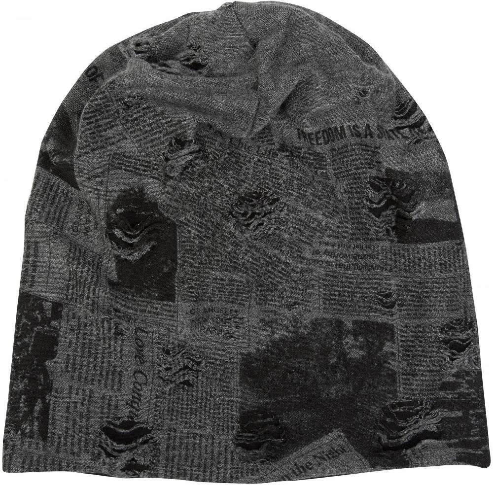 Stylebreaker Loop und Beanie Set Newspaper Print Used Look Nur noch ein Tag übrig