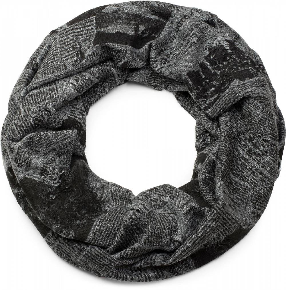 Stylebreaker Loop und Beanie Set Newspaper Print Used Look Nur noch ein Tag übrig