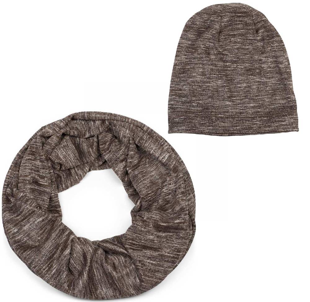 Stylebreaker Loop und Beanie Set mit Glitzerfaden und kleinen Pailletten Fabrikladen
