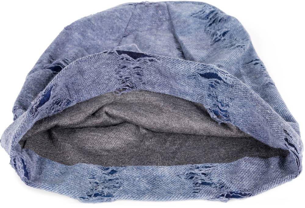 Stylebreaker Beanie Mütze Destroyed Denim Sterne Outlet