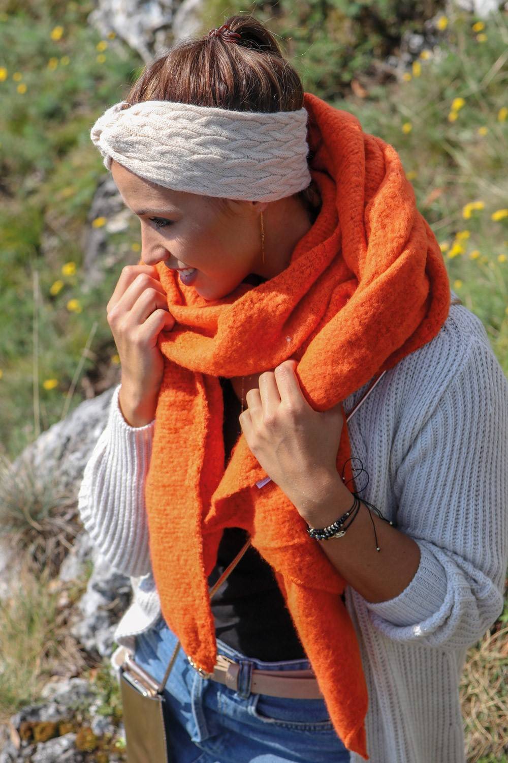 Stylebreaker Asymmetrischer unifarbener Web Schal Auslauf