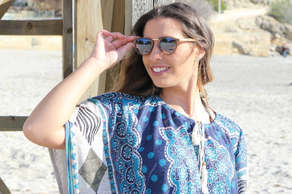 Stylebreaker Panto Sonnenbrille Holz Optik Sonderangebot