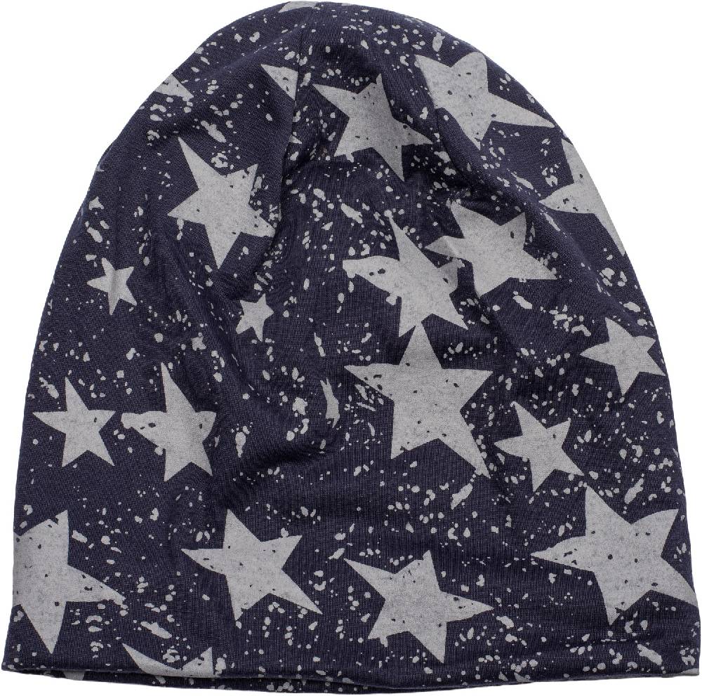 Stylebreaker Beanie Mütze mit Sterne Splat Style Print Neuheiten