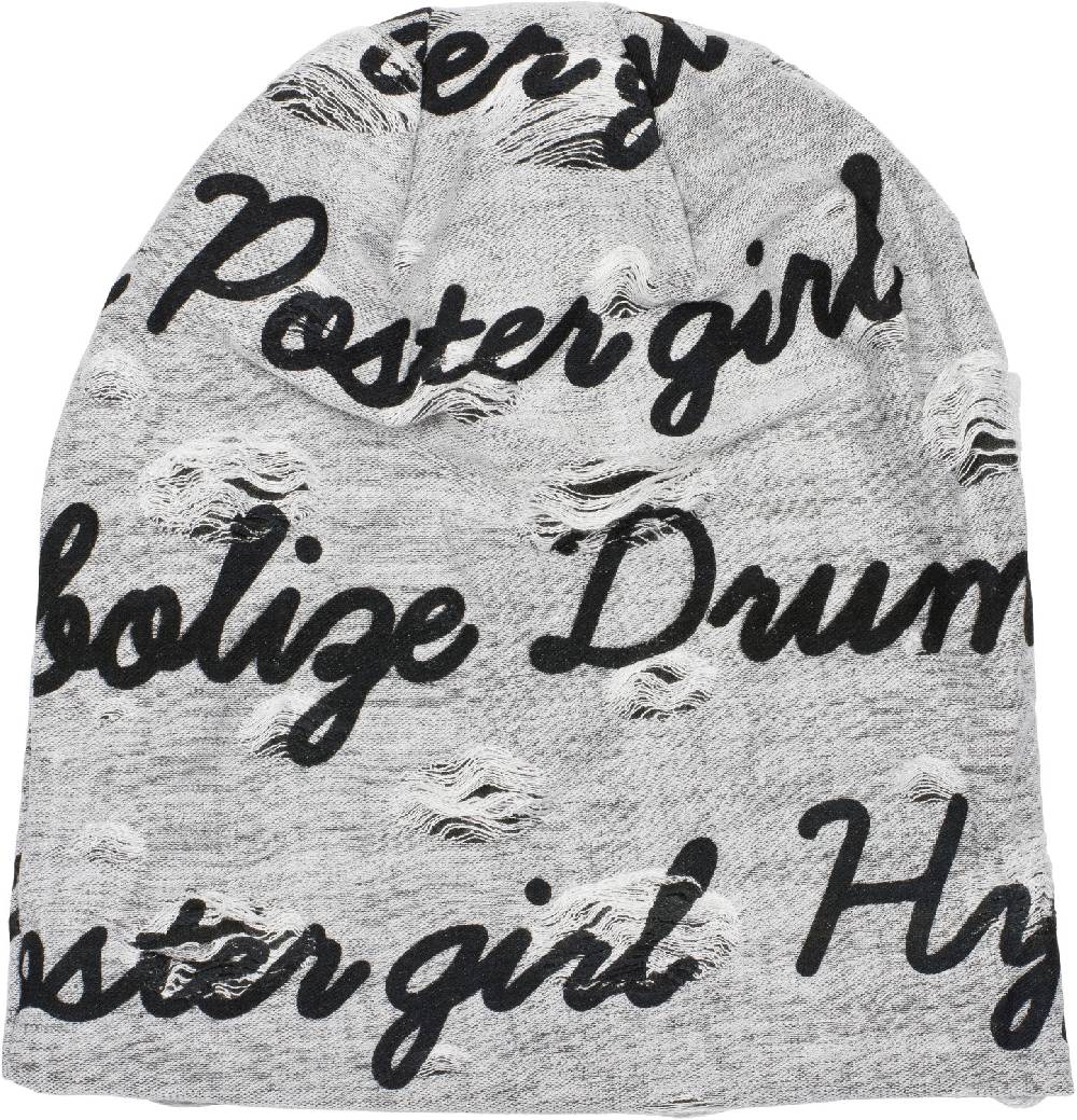 Stylebreaker Beanie mit Sprüche Print und Rissen Kauf eins, bekomm eins gratis