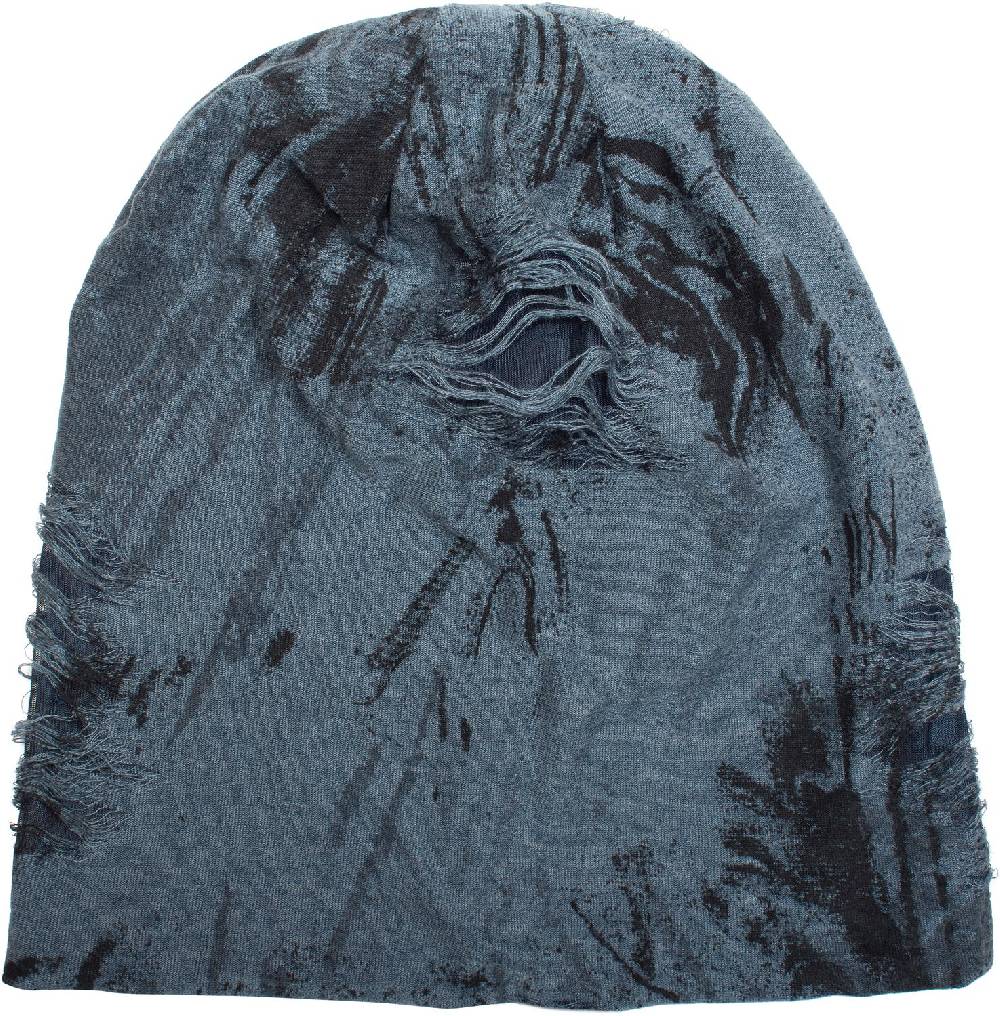 Stylebreaker Gemusterte Beanie im Destroyed used Look Rabatte dieses Monats