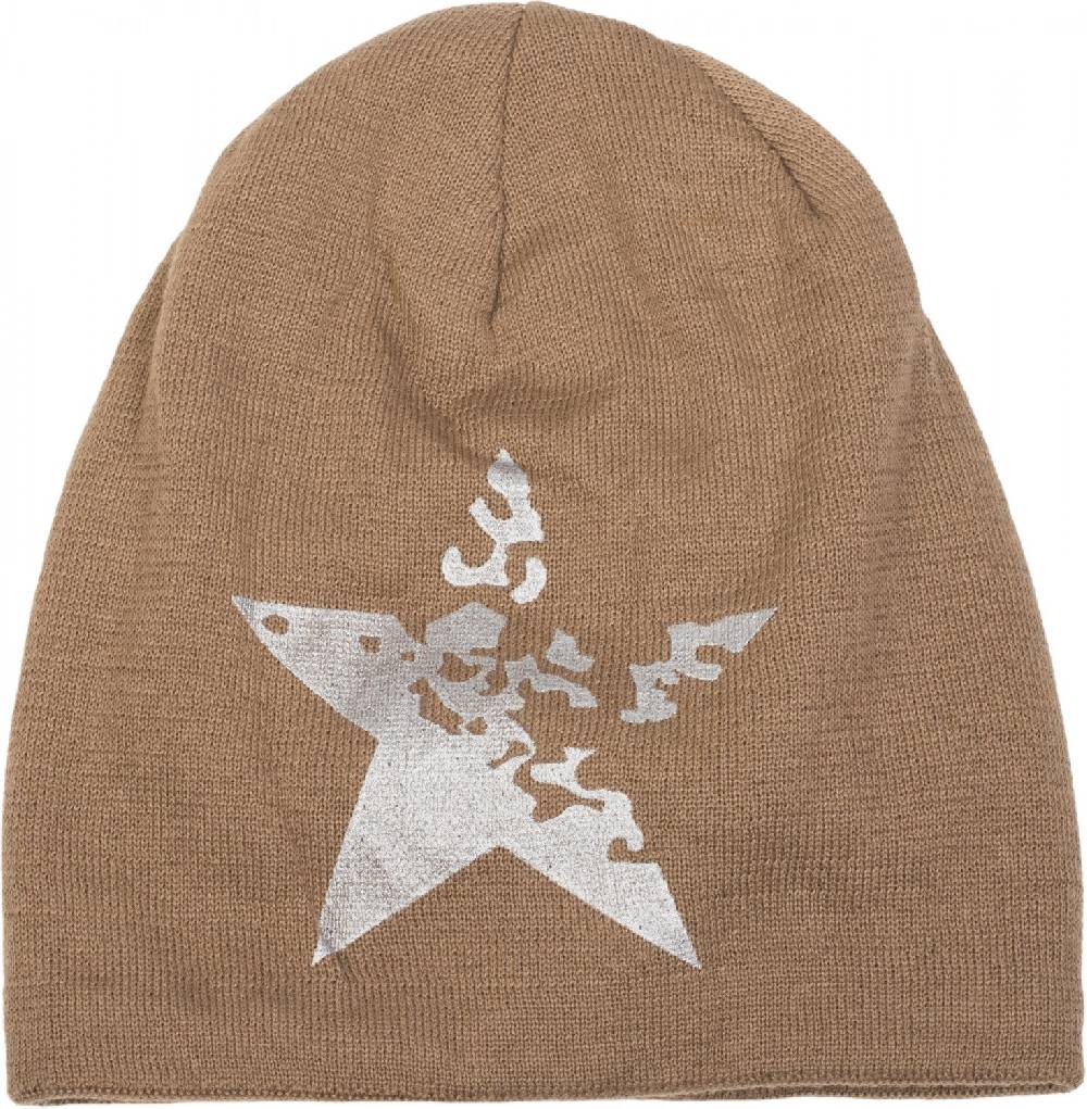 Stylebreaker Feinstrick Beanie mit Vintage Stern Exklusivangebot