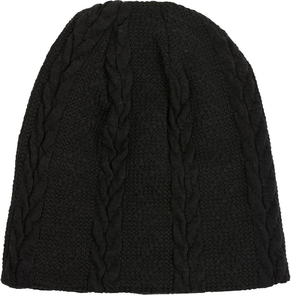 Stylebreaker Feinstrick Beanie mit Zopfmuster und Fleece Saisonschlussverkauf