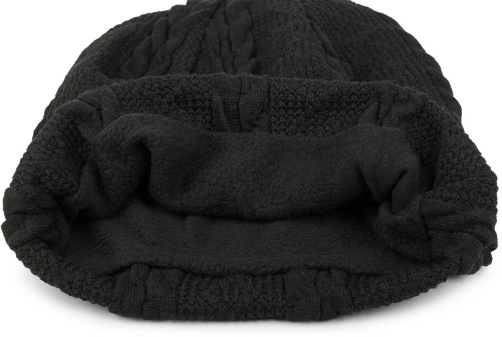 Stylebreaker Feinstrick Beanie mit Zopfmuster und Fleece Saisonschlussverkauf