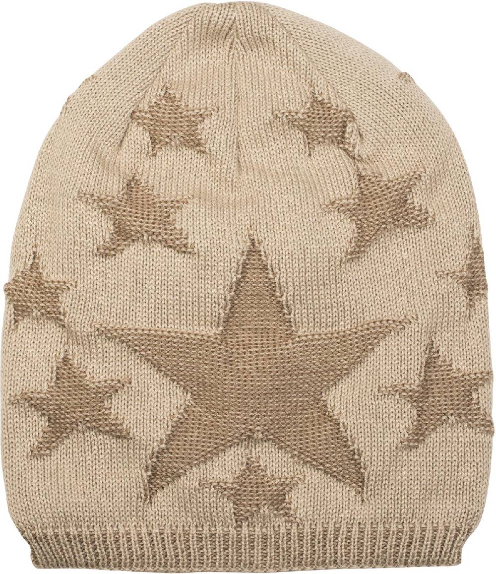 Stylebreaker Feinstrick Beanie mit Sterne Muster Neueste Mode