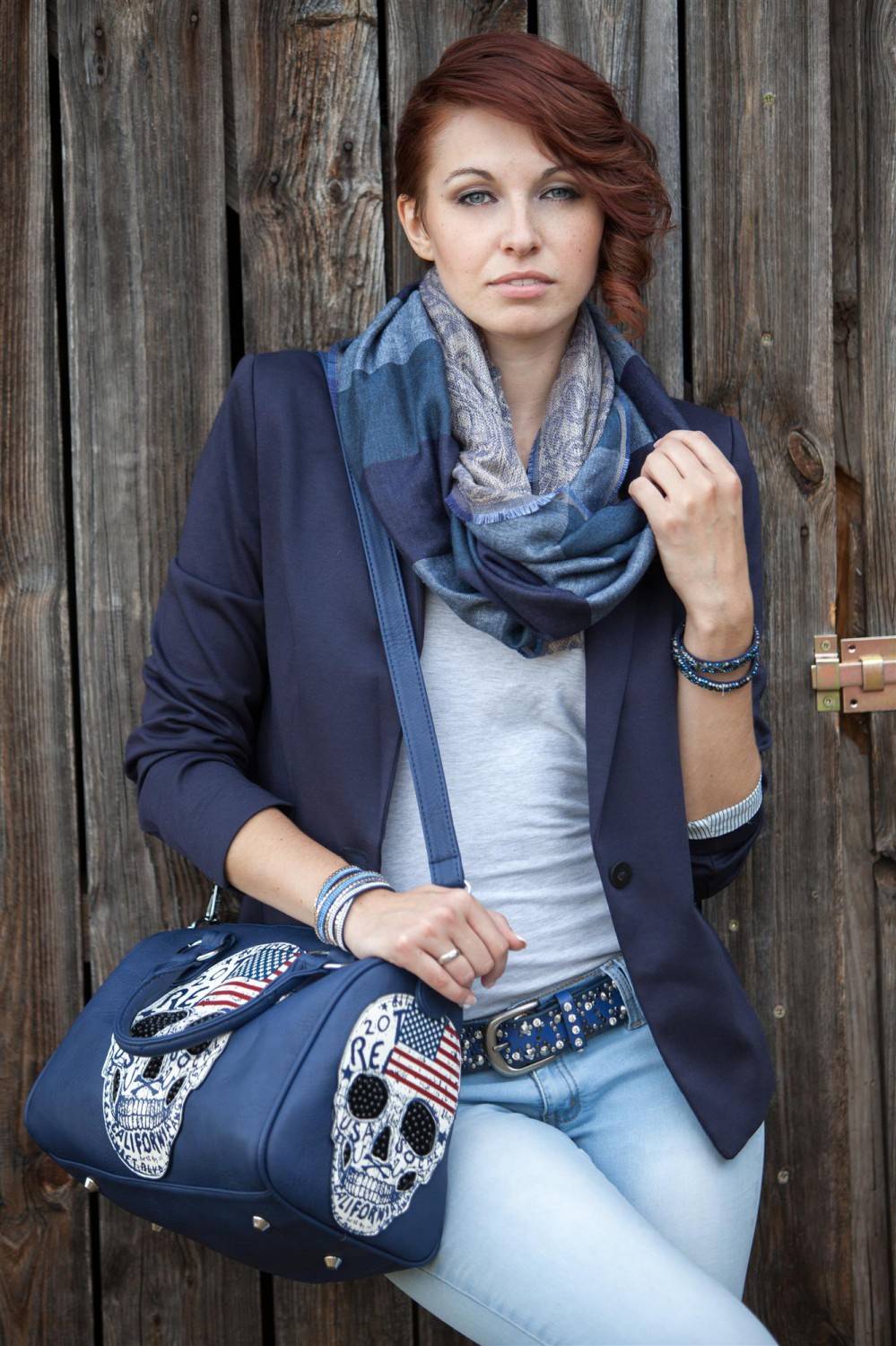 Stylebreaker Loop mit Streifen Paisley Muster Doubleface Sonderangebot der Fabrik