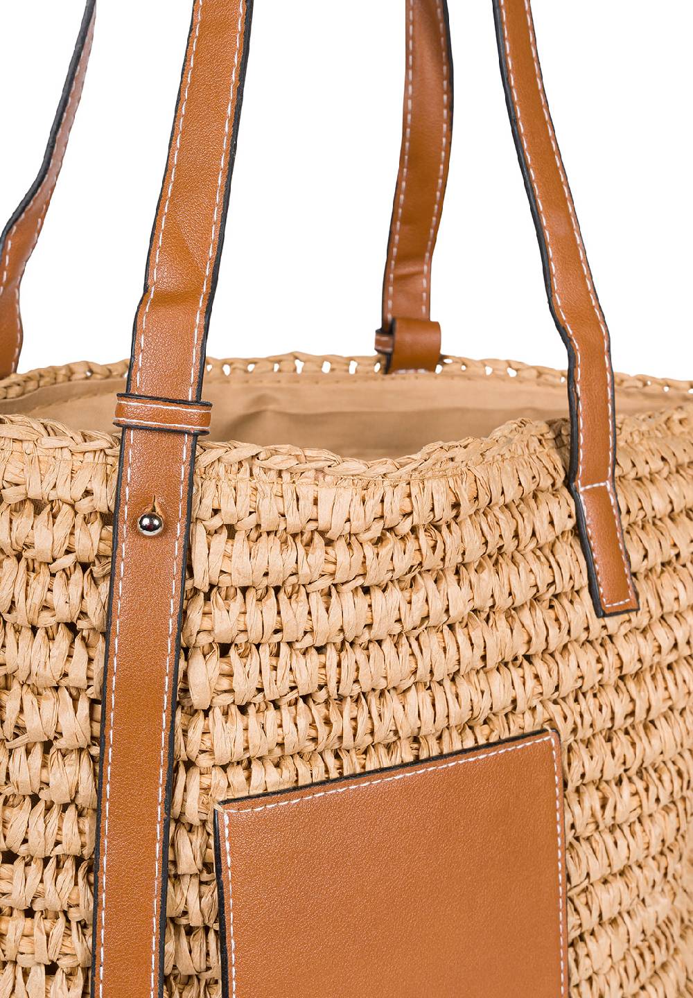 Stylebreaker Korbflecht Schultertasche - Basttasche Günstig kaufen