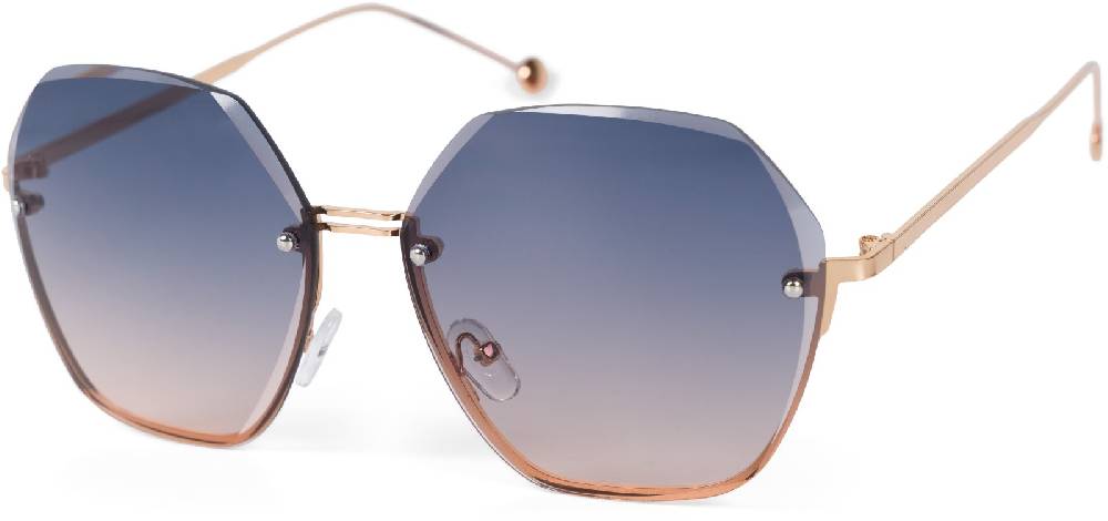 Stylebreaker Ovale Oversize Sonnenbrille Diamant Schliff Rahmenlos Versandkostenfrei