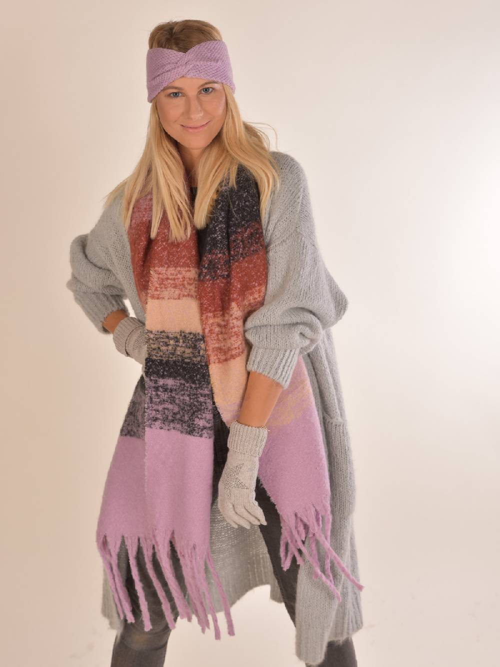 Stylebreaker Streifen Web Strickschal bunt Super Sparpreis