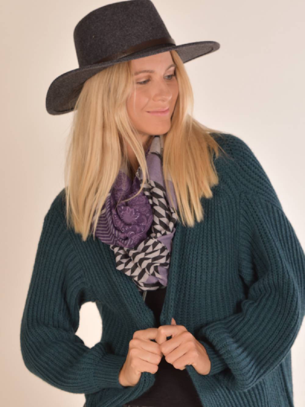 Stylebreaker Loop Schal Zick-Zack Paisley Muster Mix Speichern exportieren