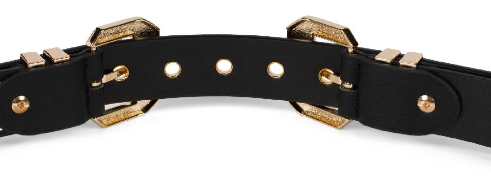 Stylebreaker Doppel Schnallen Gürtel mit goldenen Metall Details Versandkostenfrei
