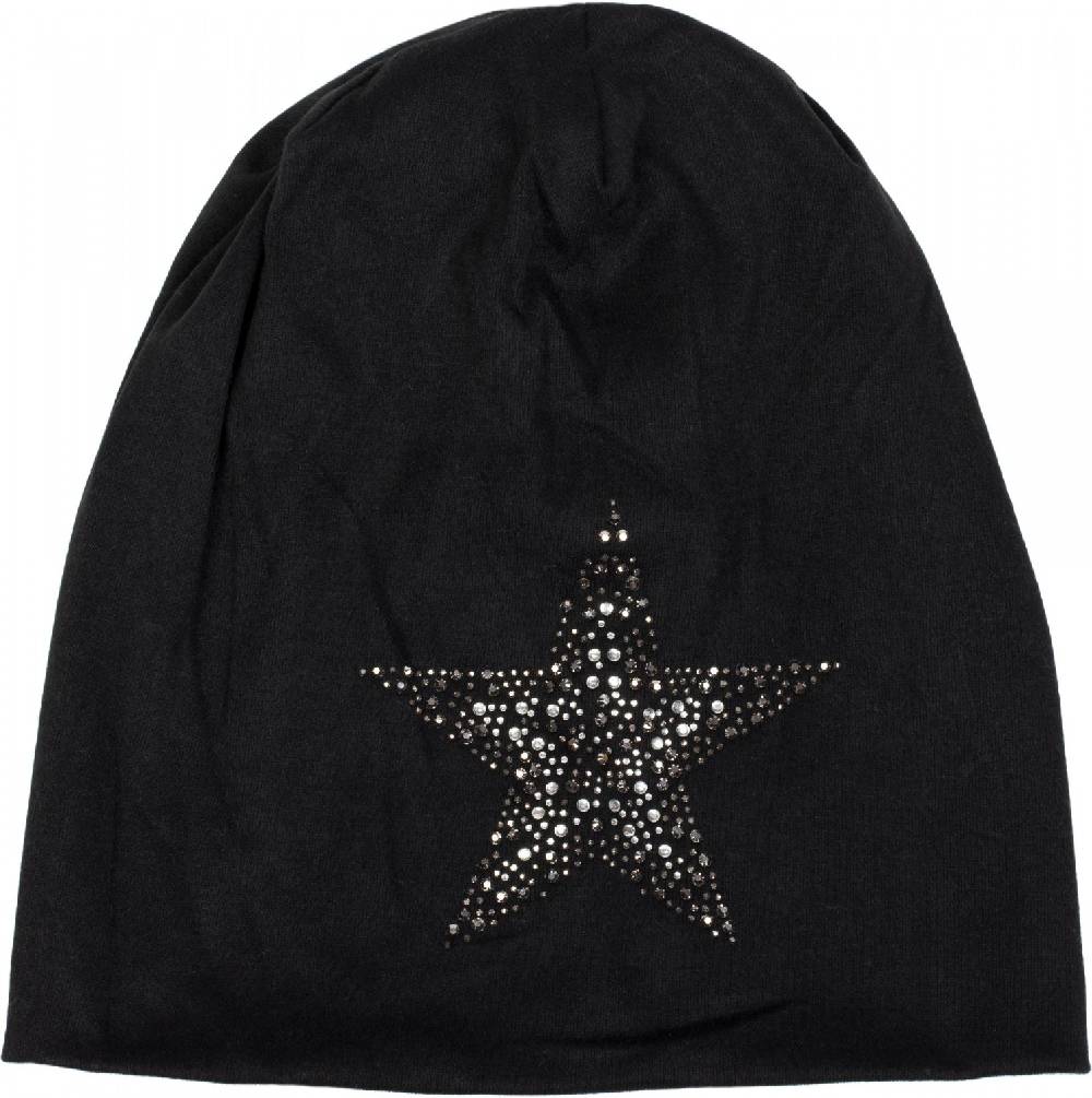 Stylebreaker Beanie Mütze mit Strass Nieten Stern Begrenztes Angebot
