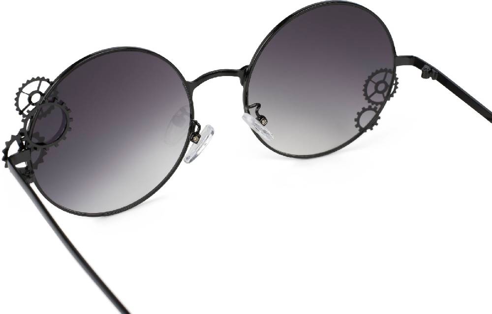 Stylebreaker Runde Sonnenbrille mit Zahnrad Applikation Exklusivangebot