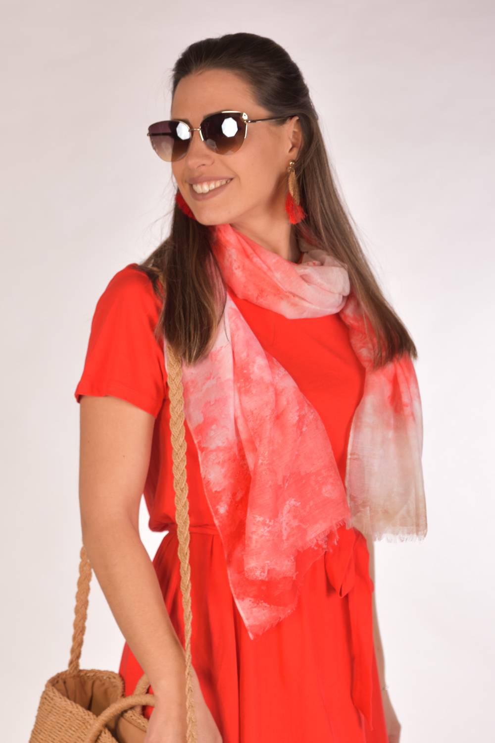 Stylebreaker Leichter Schal mit Aquarell Farbverlauf Saisonschlussverkauf
