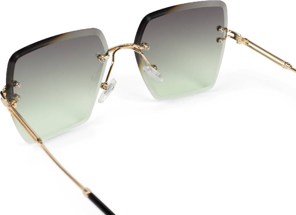 Stylebreaker Rahmenlose Rechteckige Sonnenbrille mit Diamant Schliff Cyber Monday