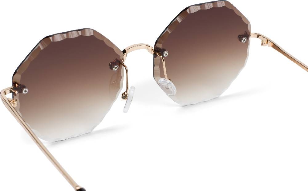Stylebreaker Rahmenlose Runde Sonnenbrille mit Diamant Schliff Vatertagsangebot