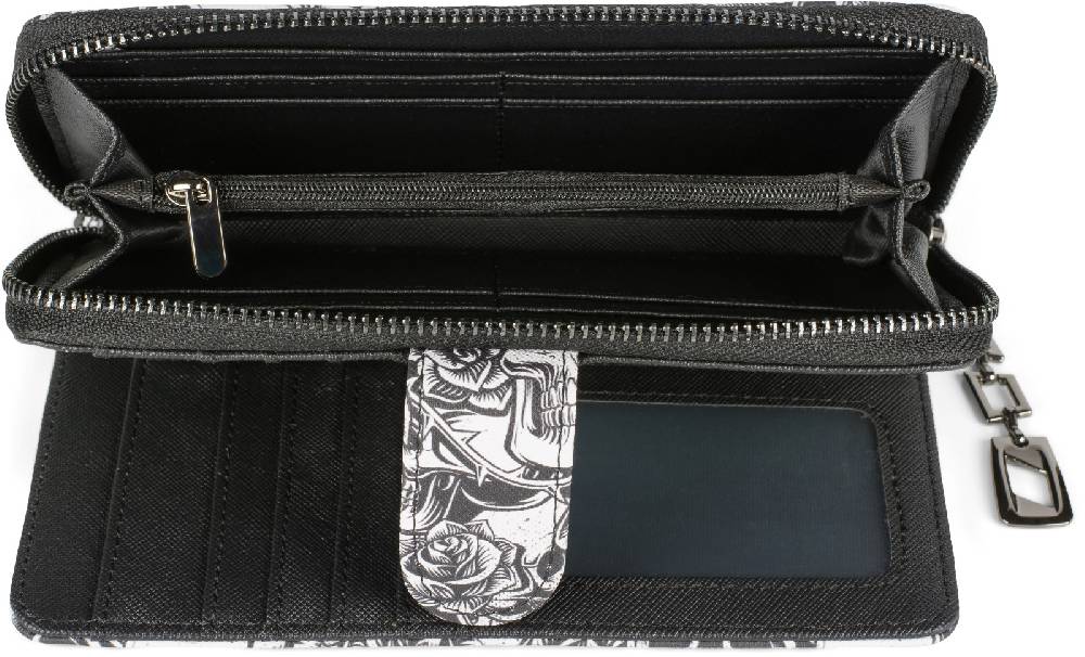 Stylebreaker Große Geldbörse Totenkopf Rosen Muster Saisonale Angebote