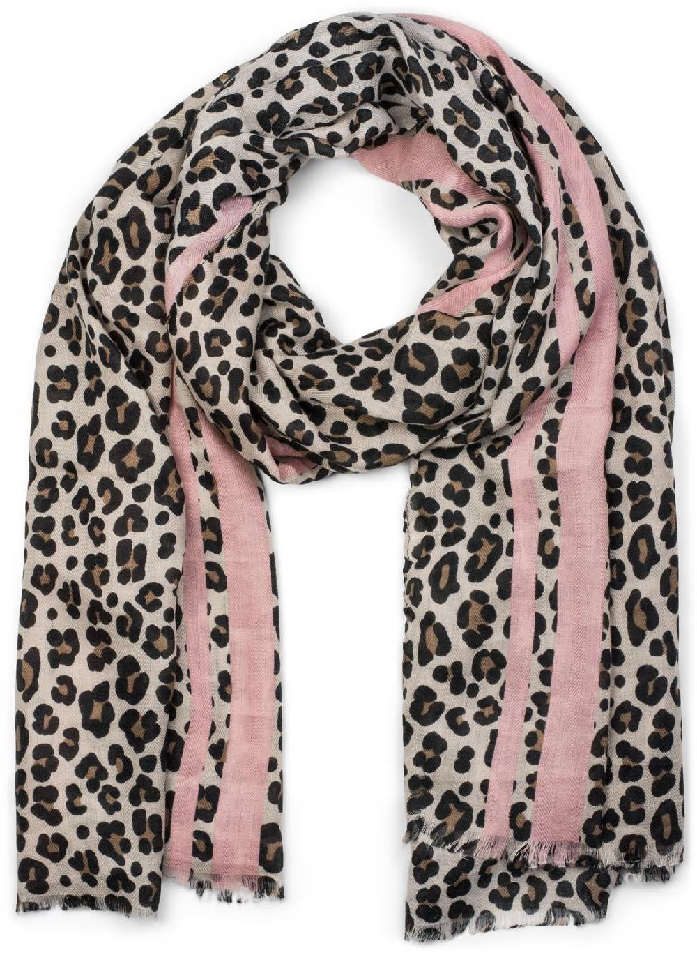 Stylebreaker Weicher Schal mit Leoparden Print und Streifen Kauf eins, bekomm eins gratis