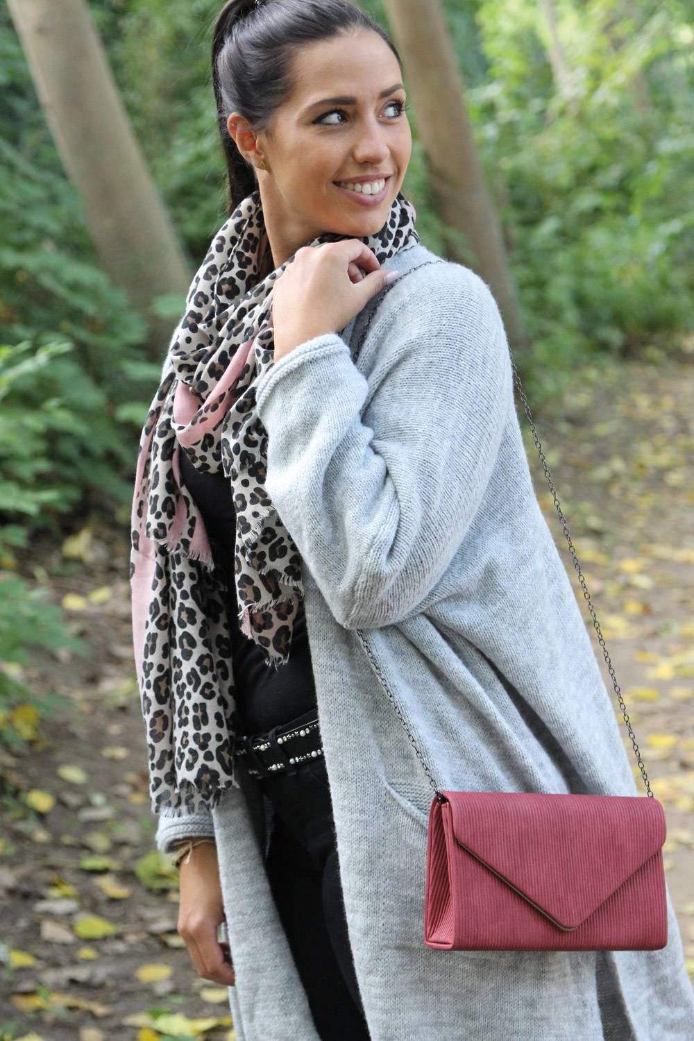 Stylebreaker Weicher Schal mit Leoparden Print und Streifen Kauf eins, bekomm eins gratis