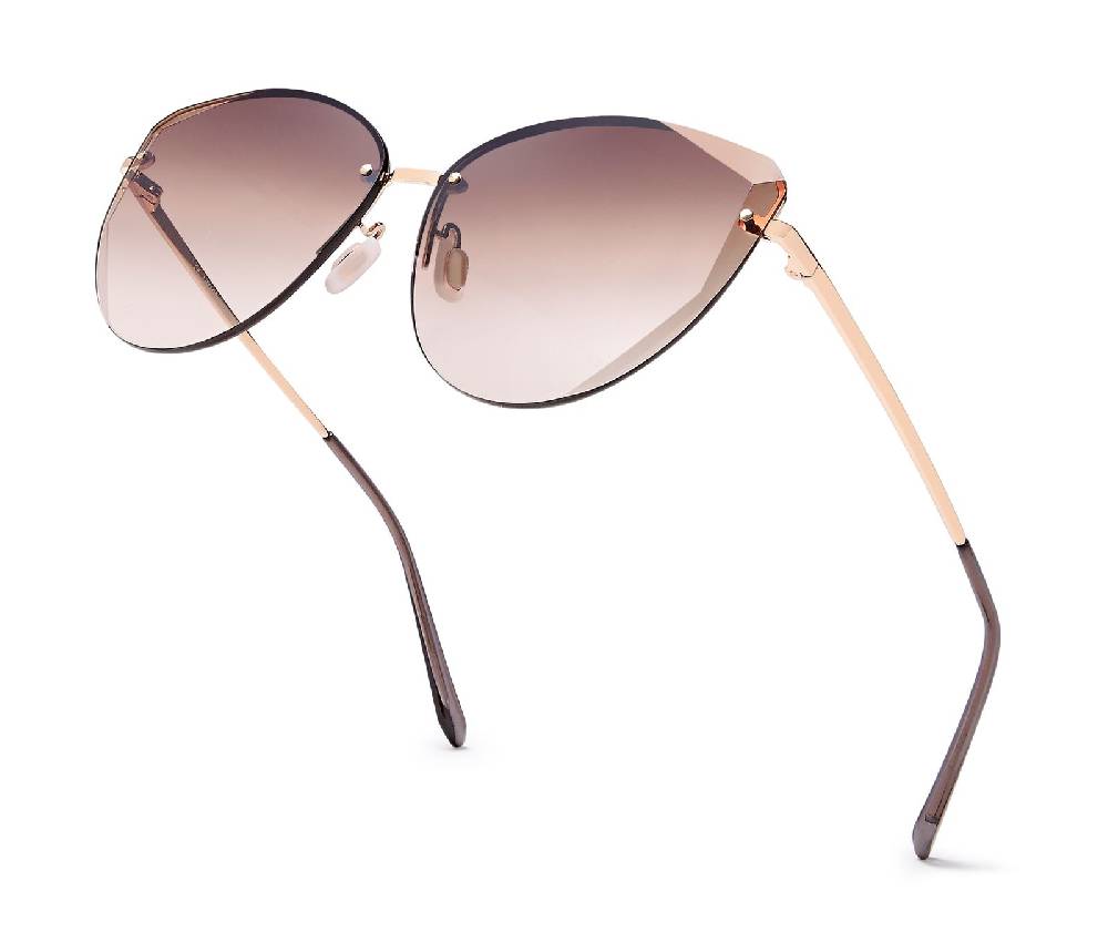Stylebreaker Cateye Sonnenbrille Diamant Schliff Rahmenlos Begrenzte Freigabe