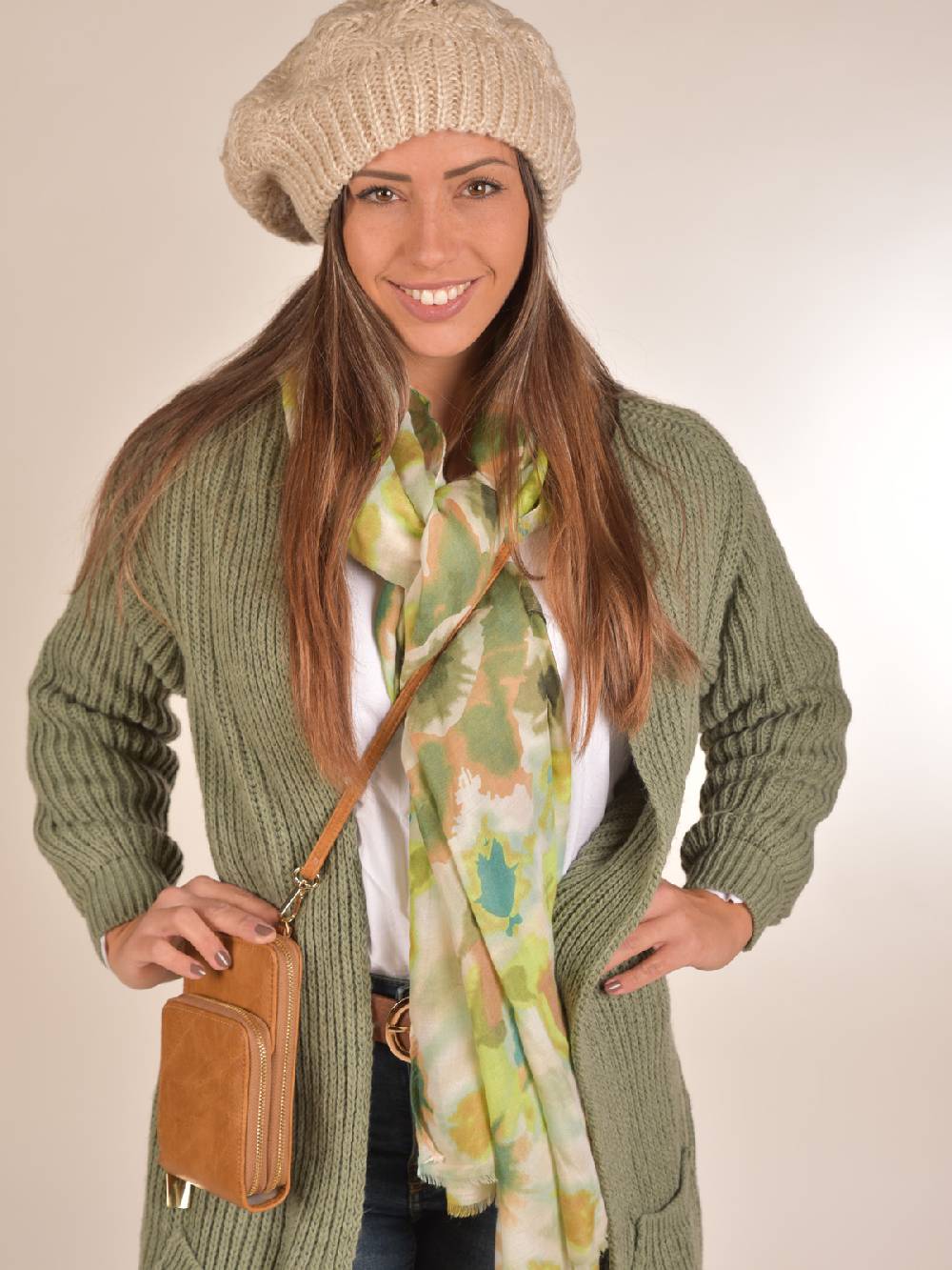 Stylebreaker Schal mit Batik Blumen Muster Letzte 3 Tage
