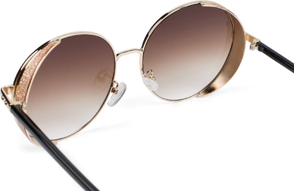 Stylebreaker Runde Sonnenbrille mit Glitzer Side Shield Letzter Tag