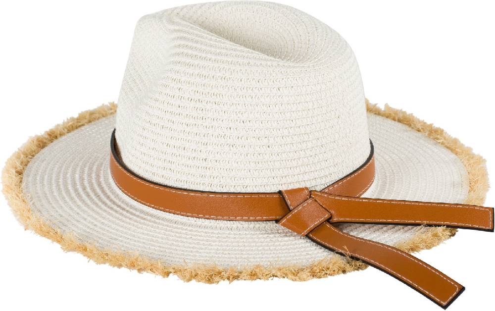 Stylebreaker Strohhut mit ausgefranster Krempe Sonderangebot der Fabrik