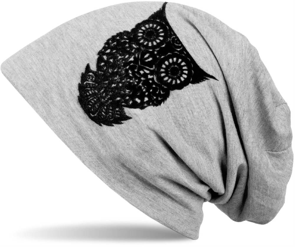 Stylebreaker Beanie mit Eulen Flock-Print