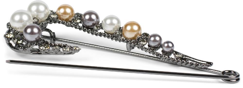 Stylebreaker Große Schmucknadel mit Strass und Perlen Fabrikladen
