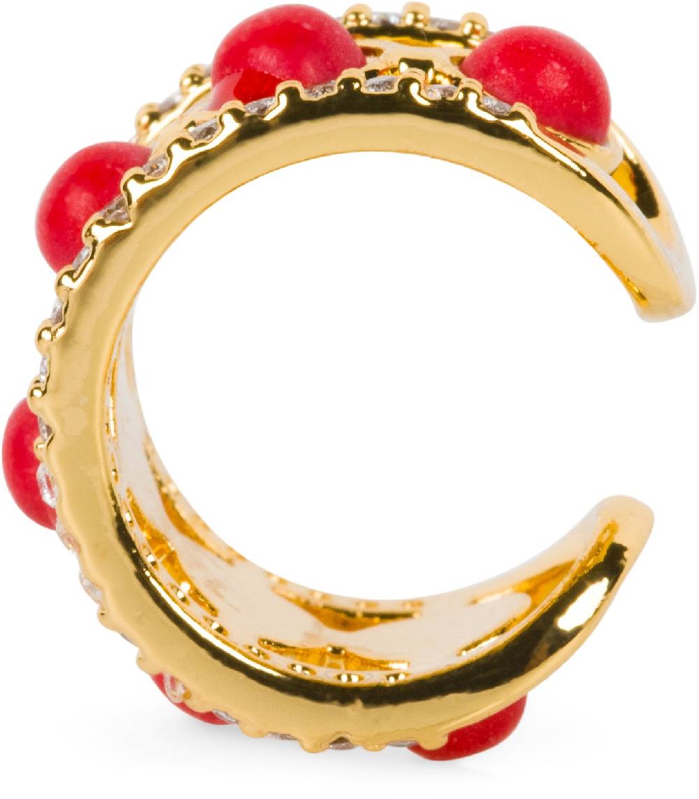 Stylebreaker Ear Cuff Klemm Ohrring mit Natursteinen und Strass Outlet