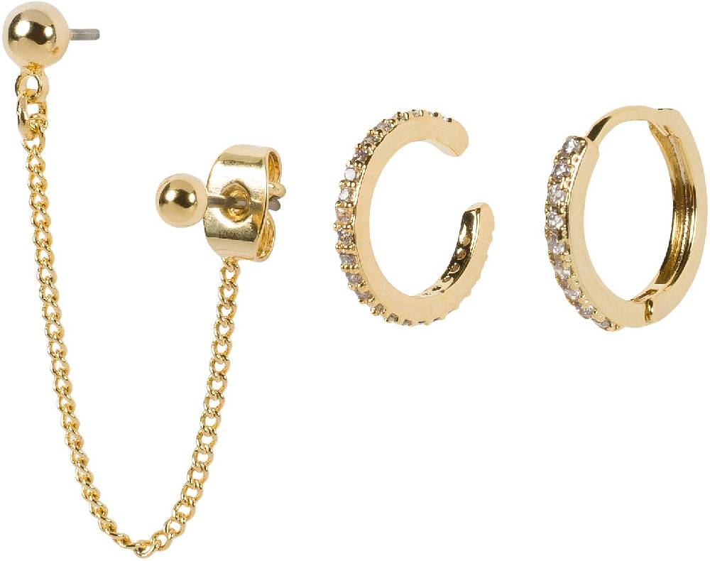 Stylebreaker 4-Teiliges Ohrring Set mit Strass im Angebot