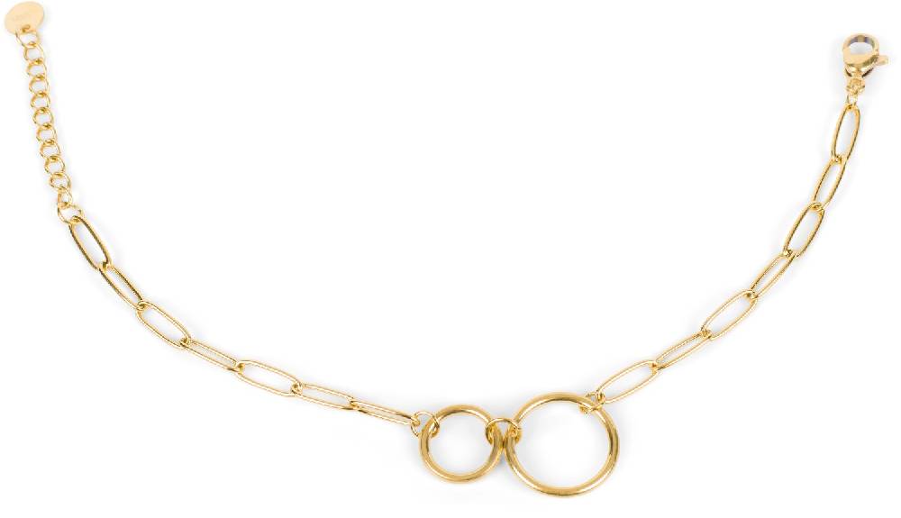 Stylebreaker Edelstahl Glieder Armkette mit Ring Anhängern Kostenloser Versand