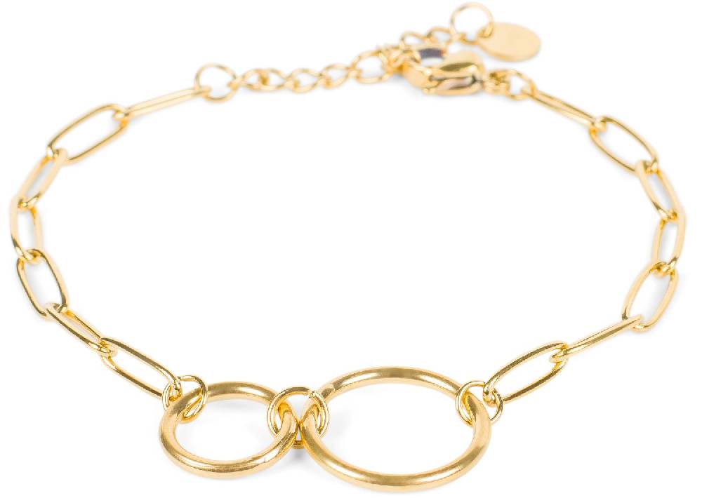 Stylebreaker Edelstahl Glieder Armkette mit Ring Anhängern Kostenloser Versand
