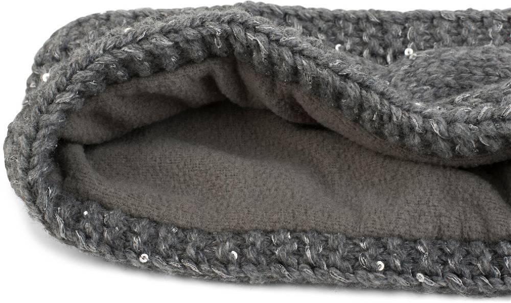 Stylebreaker Grobstrick Stirnband mit Pailletten Black Friday