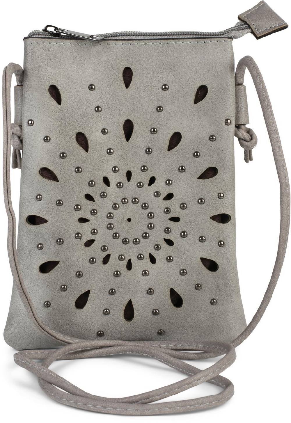 Stylebreaker Mini Umhängetasche Blumen Cutouts und Nieten
