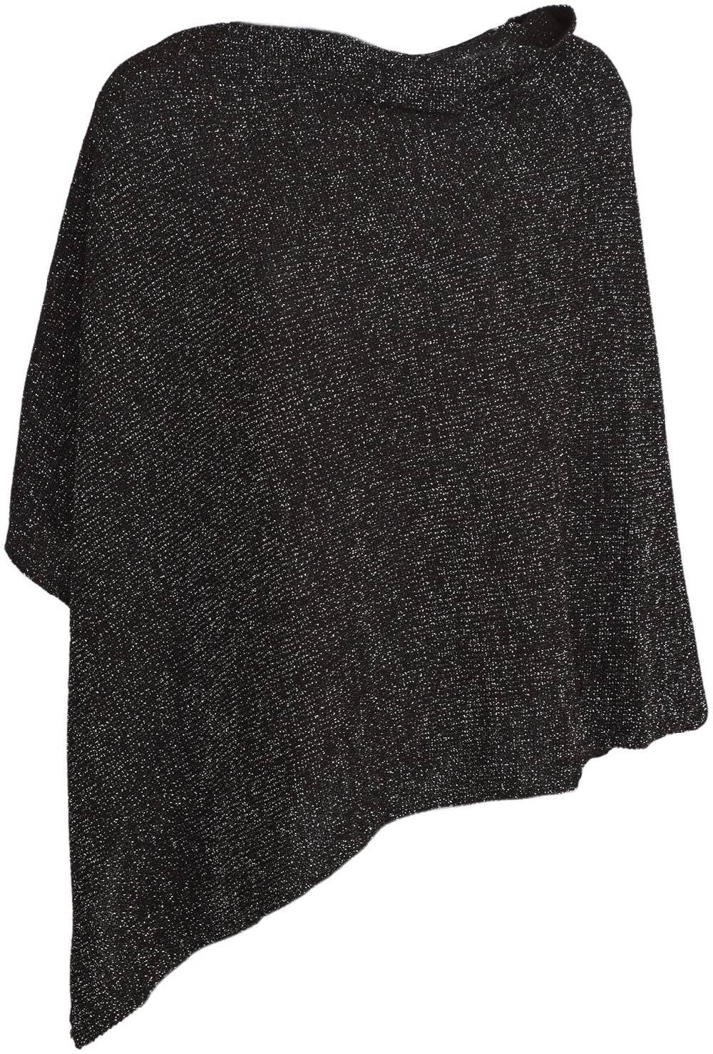 Stylebreaker Feinstrick Poncho mit Glitzerfäden