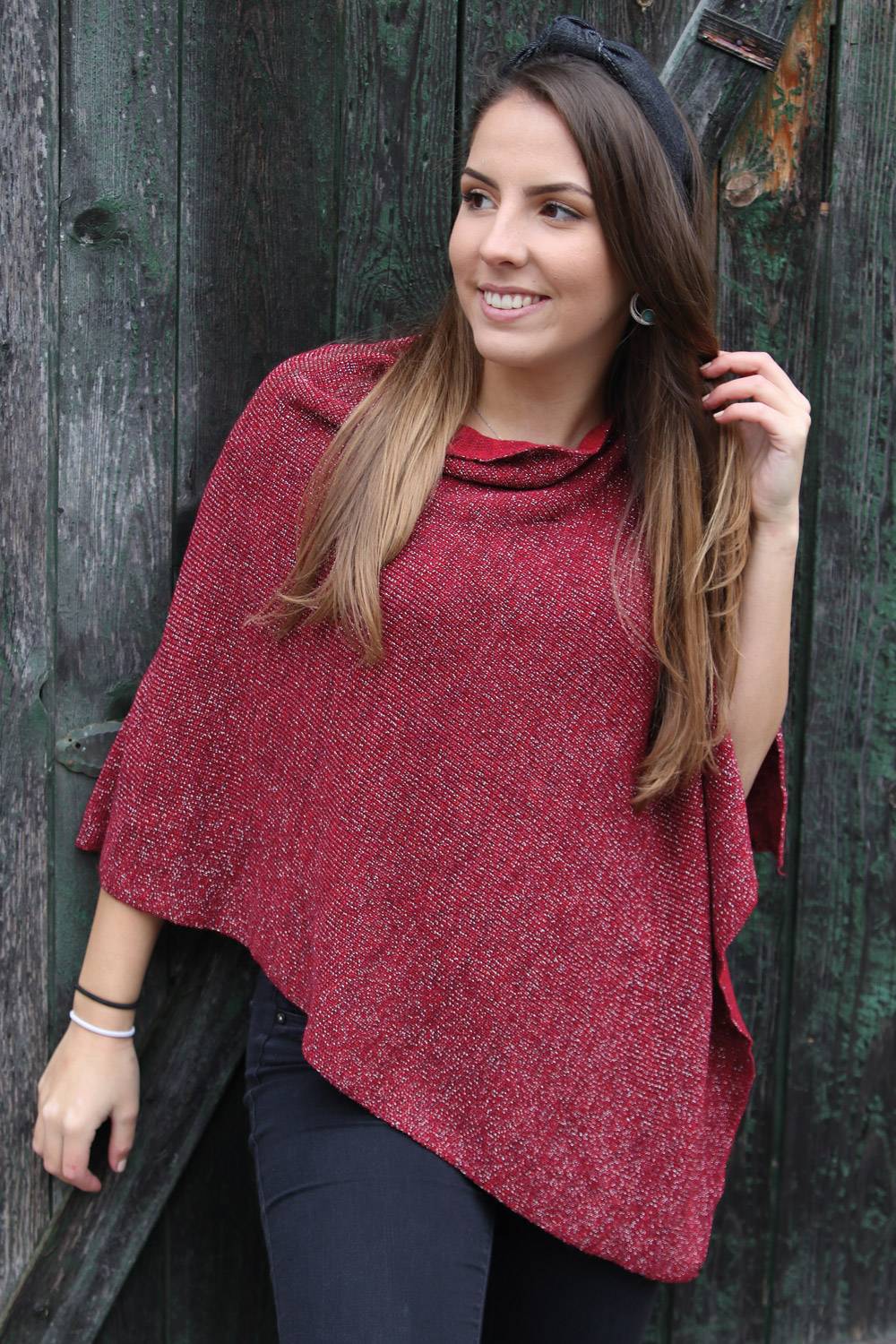 Stylebreaker Feinstrick Poncho mit Glitzerfäden Zeitlich begrenztes Angebot
