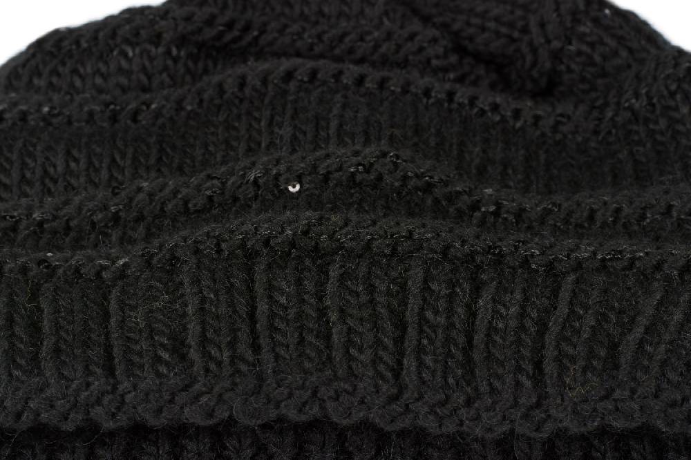Stylebreaker Strickmütze mit Pailletten für Pferdeschwanz Neuheiten