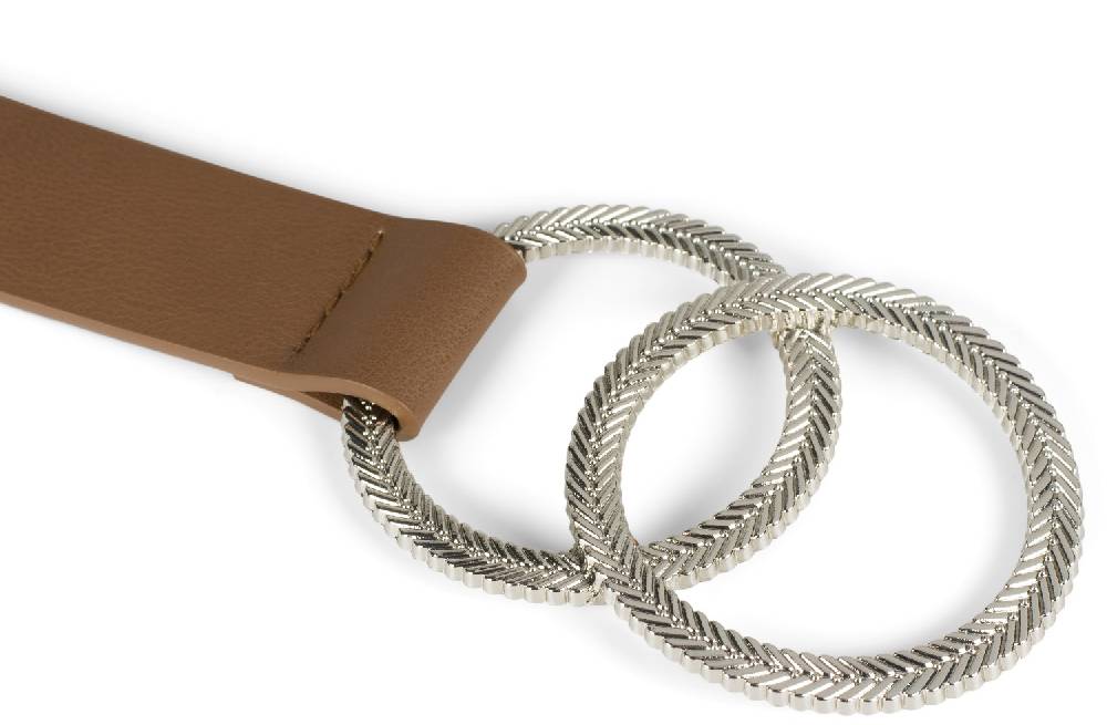 Stylebreaker Einfarbiger Taillengürtel mit doppelter geprägter Ringschnalle Bestseller