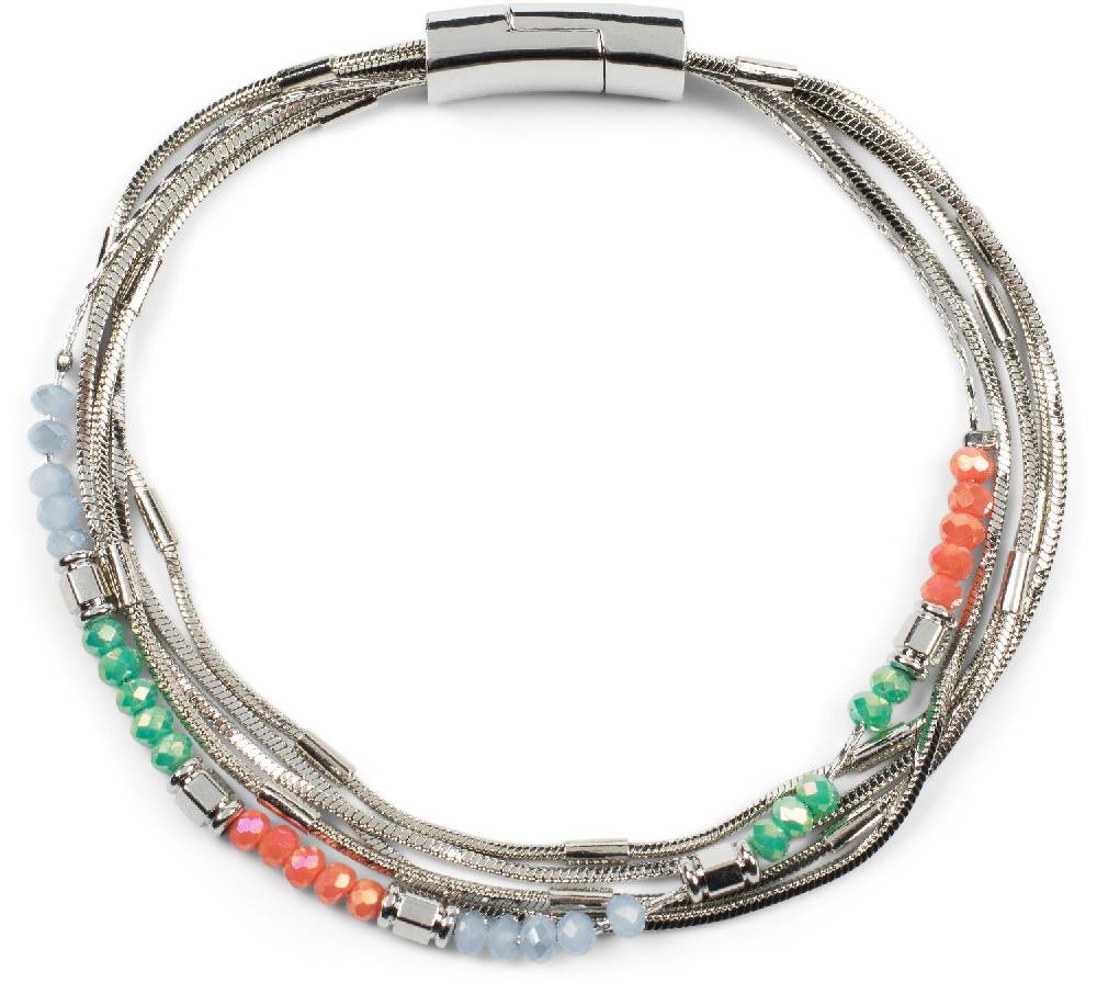 Stylebreaker Armband mit feinen Ketten und Perlen