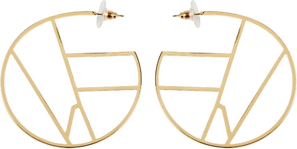 Stylebreaker Creolen Ohrringe Geometrische Einteilung zollfrei