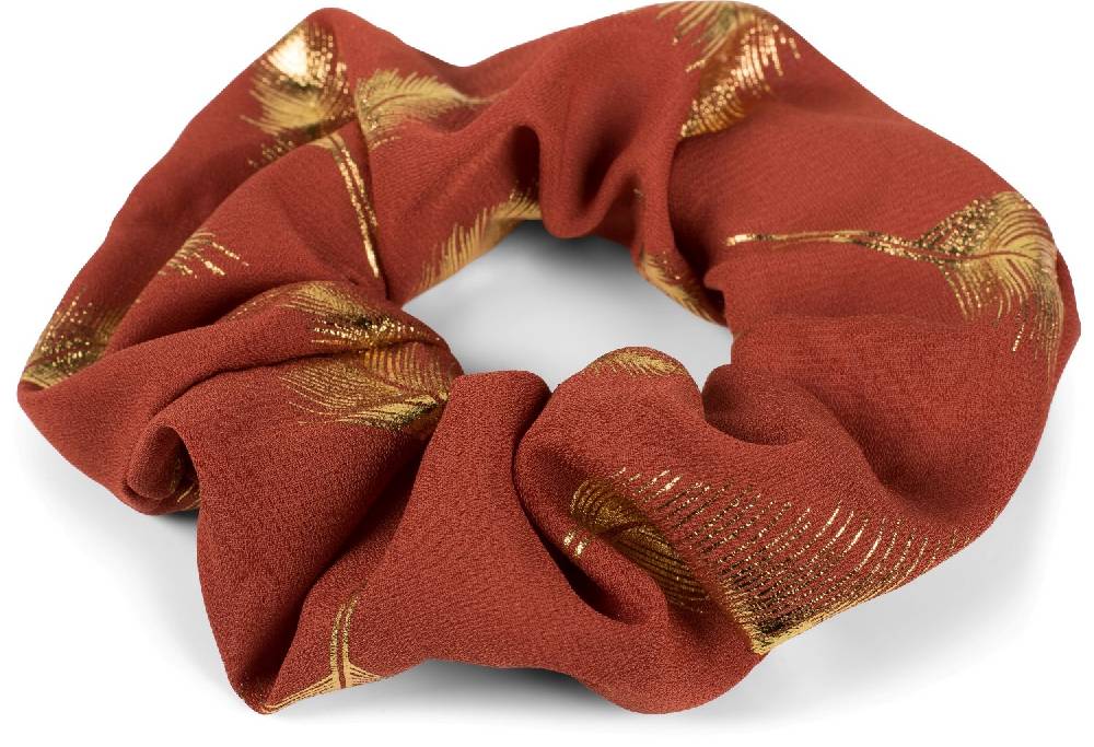 Stylebreaker XXL Scrunchie Haargummi mit Metallic Federn Hotsell