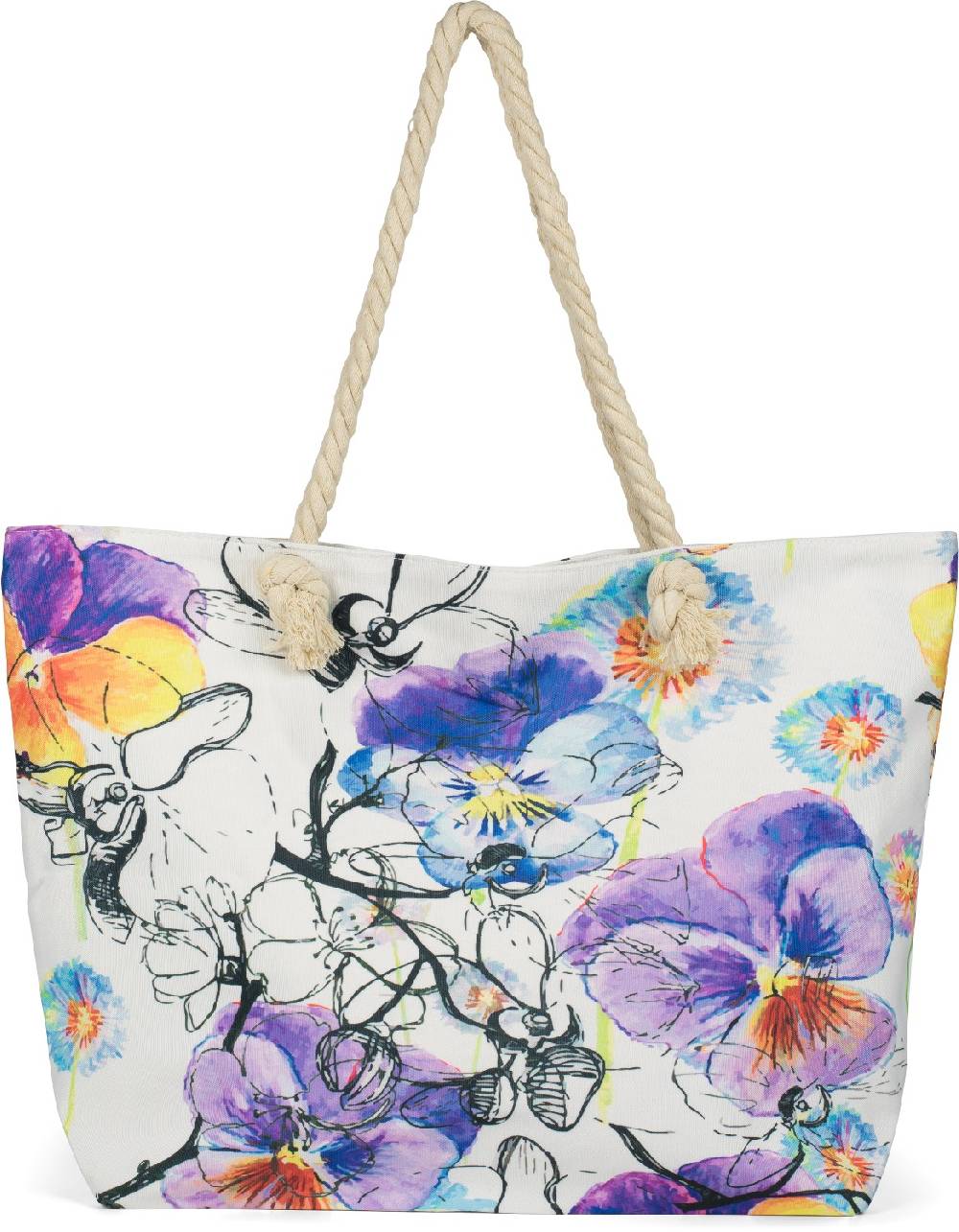 Stylebreaker Strandtasche Veilchen Muster