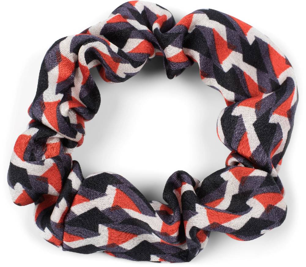 Stylebreaker Scrunchie Haargummi Retro Muster mit Schleife Flash Sale
